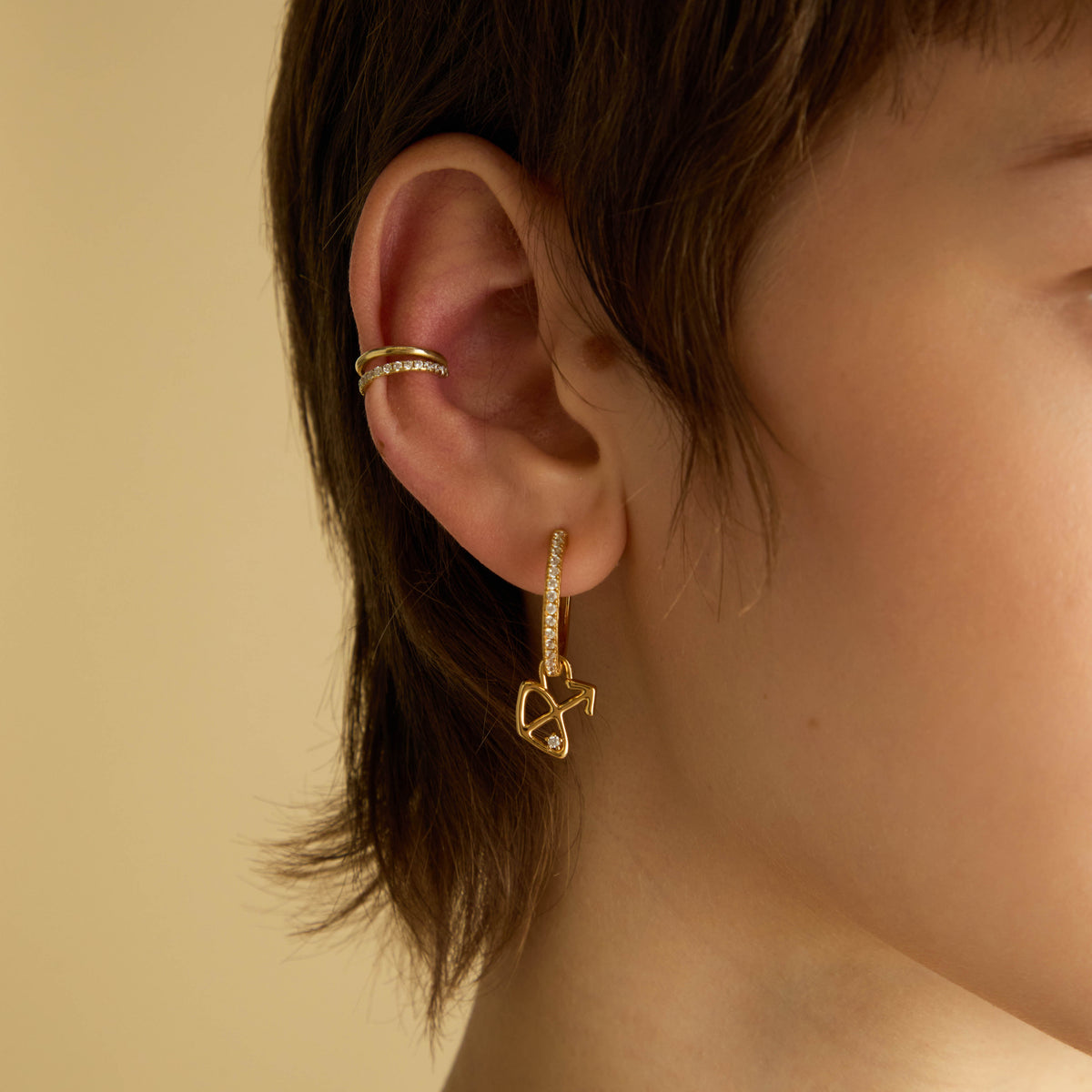 18k Gold Plated Jewellery - Sagittarius Zodiac Talisman Charm in Gold - Talisman Charm - Astrid & Miyu