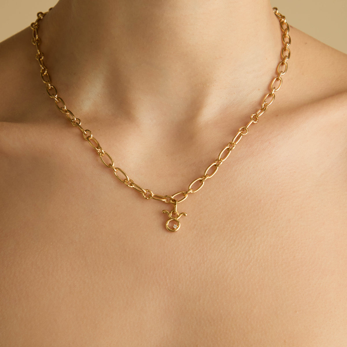 18k Gold Plated Jewellery - Taurus Zodiac Talisman Charm in Gold - Talisman Charm - Astrid & Miyu