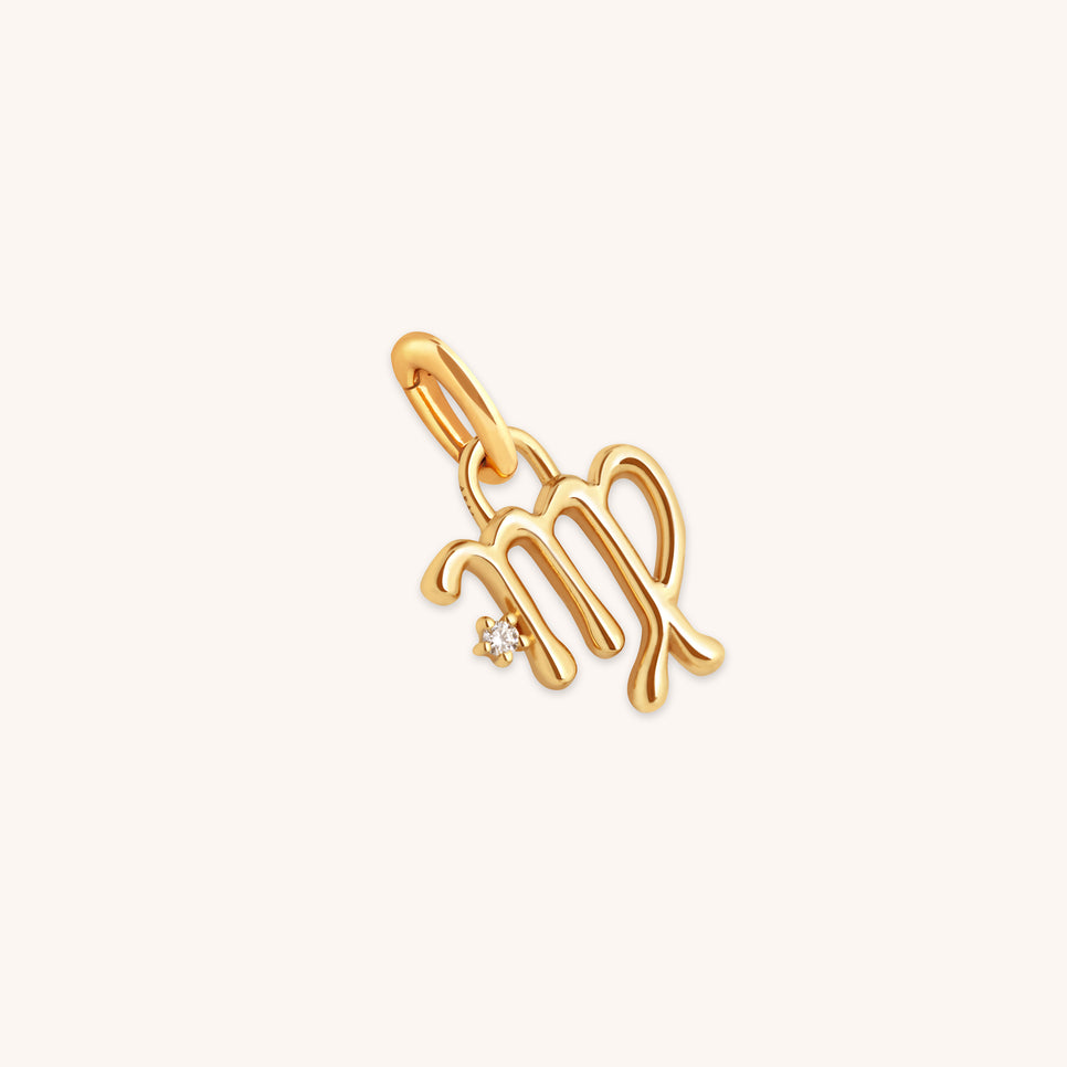 18k Gold Plated Jewellery - Virgo Zodiac Talisman Charm in Gold - Talisman Charm - Astrid & Miyu