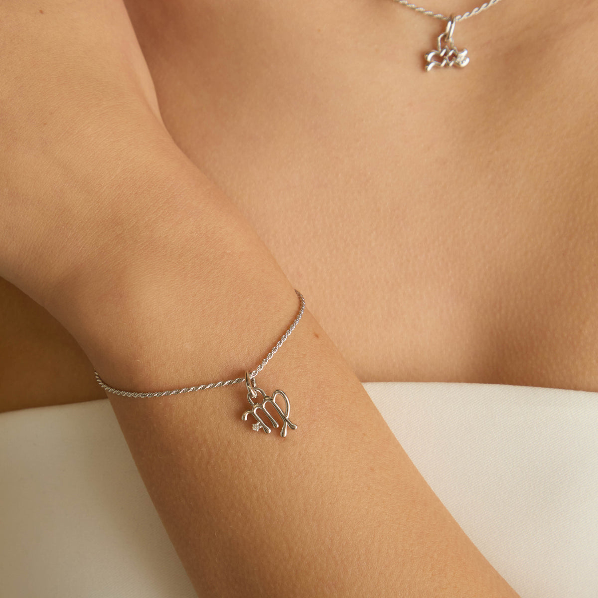 Hoop Charms - Virgo Zodiac Talisman Charm in Silver - Talisman Charm - Astrid & Miyu