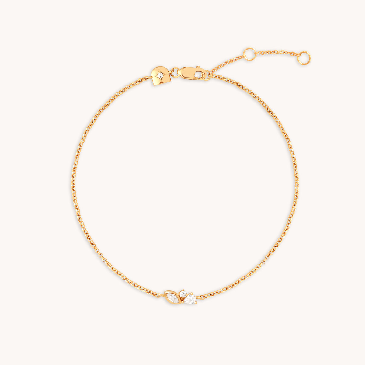 Crystal Cluster Pendant Bracelet in Gold-Astrid & Miyu