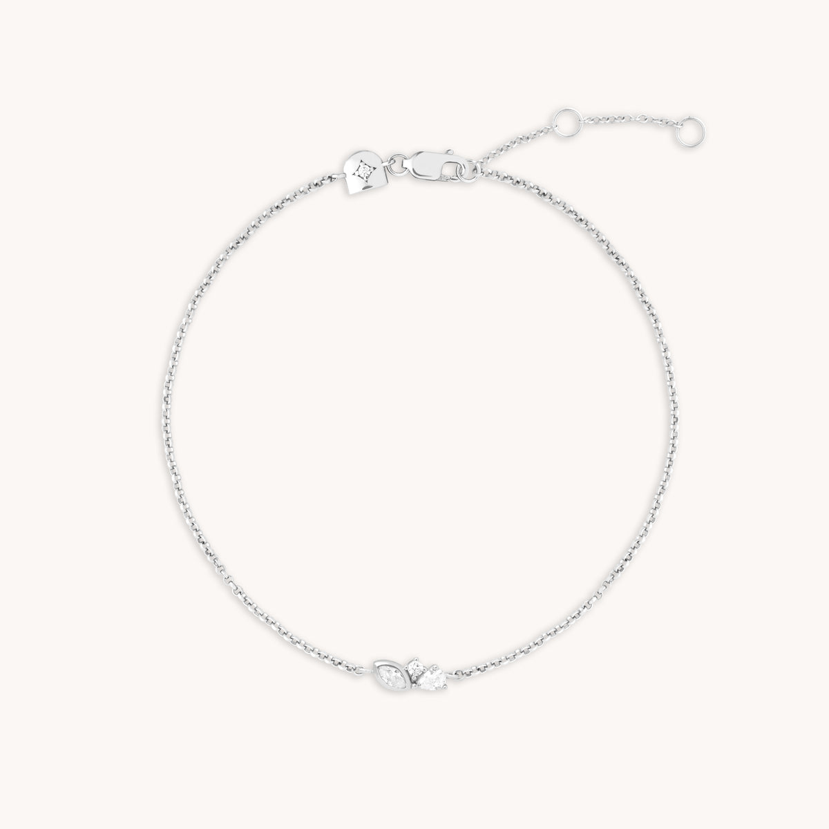 Crystal Cluster Pendant Bracelet in Silver-Astrid & Miyu