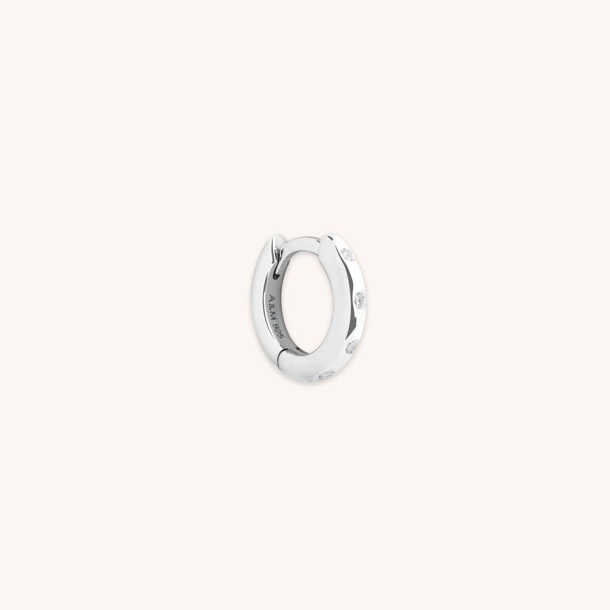 Crystal Set Hoop 6.5mm in Silver-Astrid & Miyu