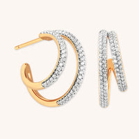 Pavé Illusion Hoops in Gold-Astrid & Miyu
