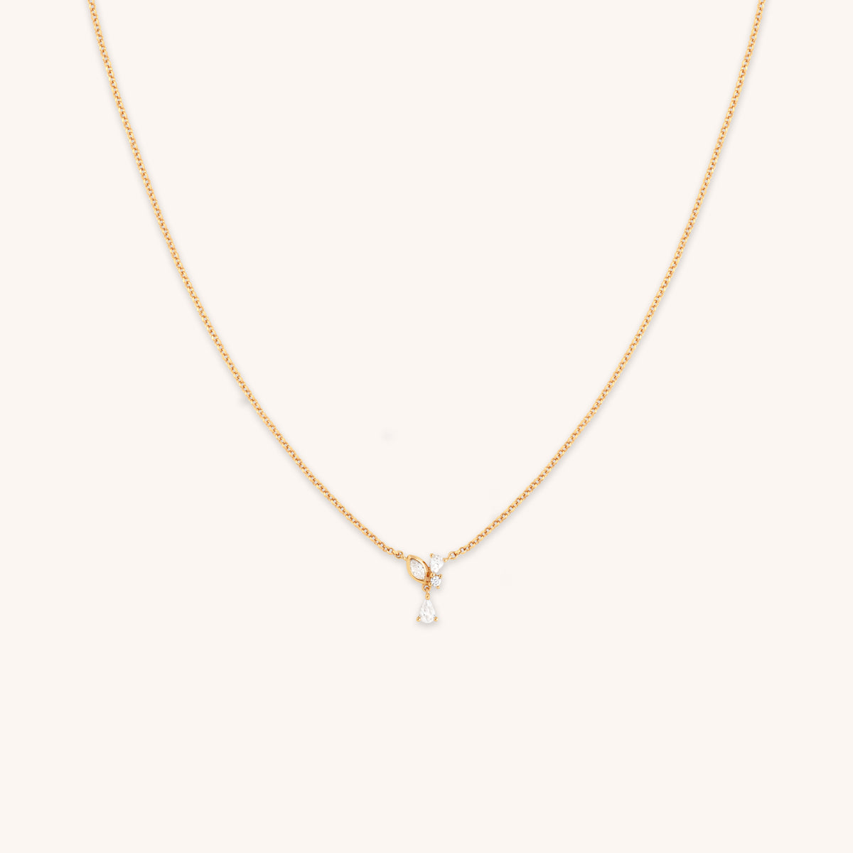 Crystal Cluster Pendant Necklace in Gold-Astrid & Miyu