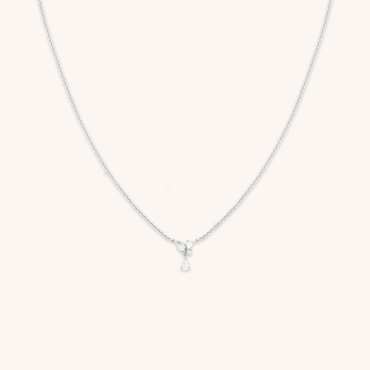 Crystal Cluster Pendant Necklace in Silver-Astrid & Miyu