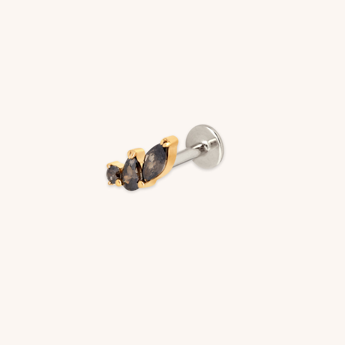 Black Cluster Titanium Piercing Stud in Gold-Astrid & Miyu