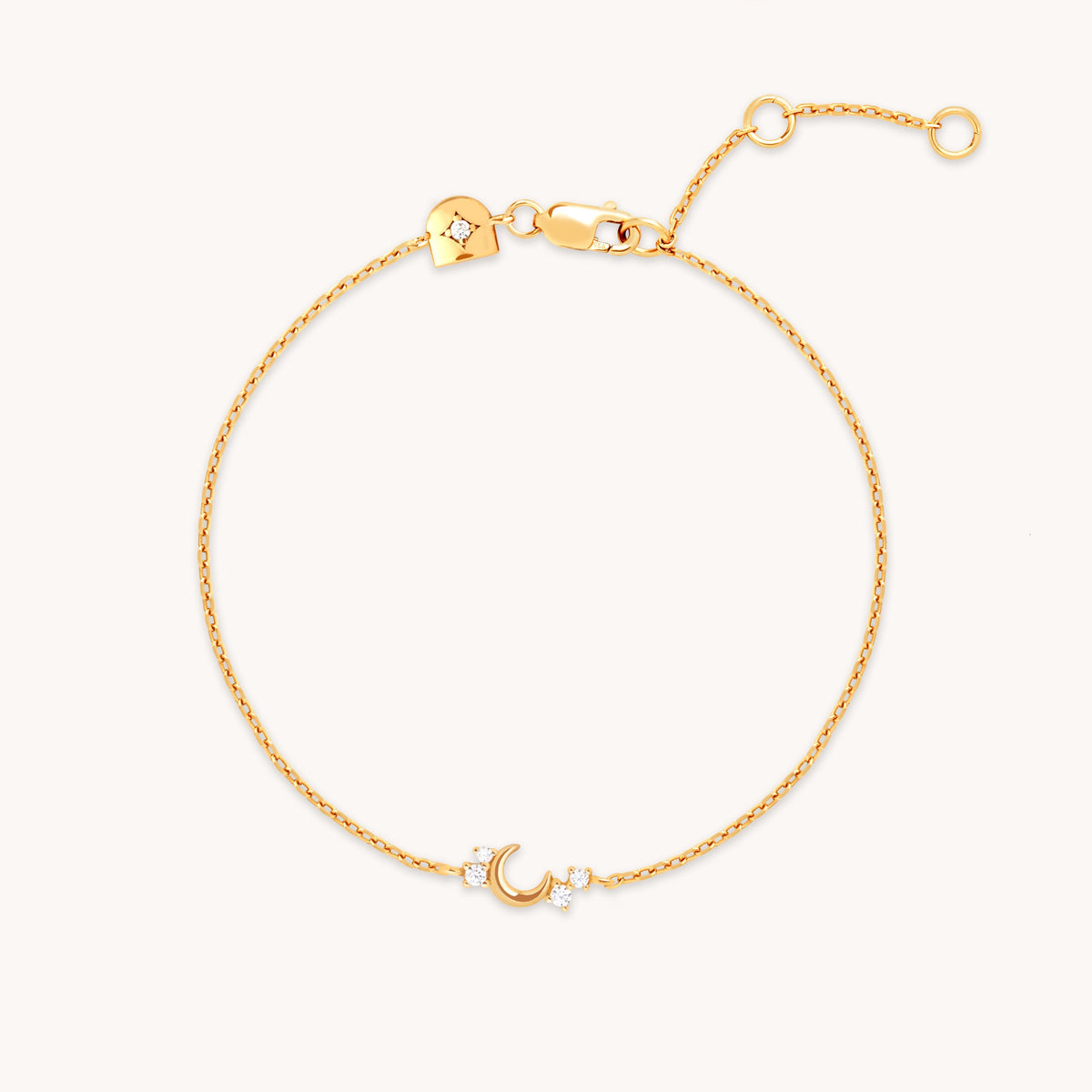 Crescent Moon Pendant Bracelet in Gold-Astrid & Miyu