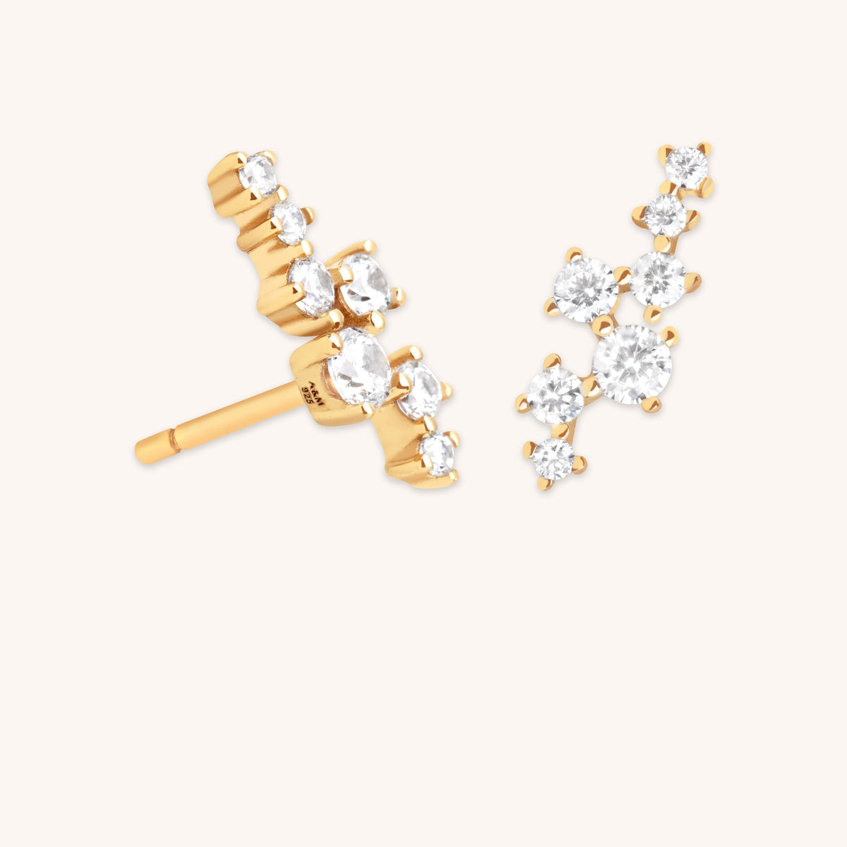Crystal Trail Climber Studs in Gold-Astrid & Miyu