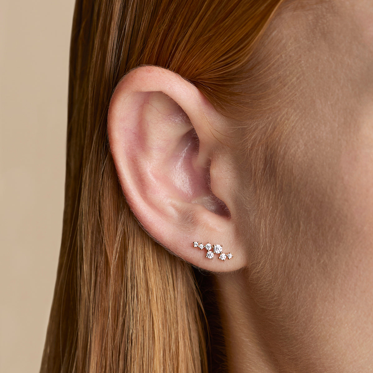 Crystal Trail Climber Studs in Gold-Astrid & Miyu