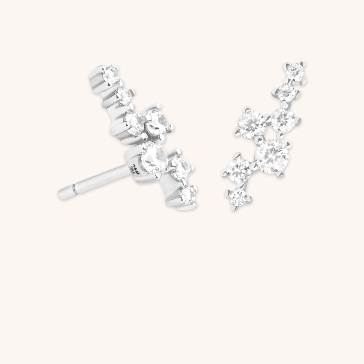 Crystal Trail Climber Studs in Silver-Astrid & Miyu