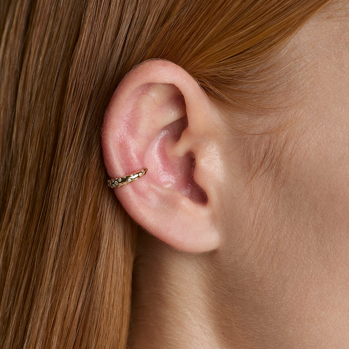 Crystal Scatter Ear Cuff in Gold-Astrid & Miyu
