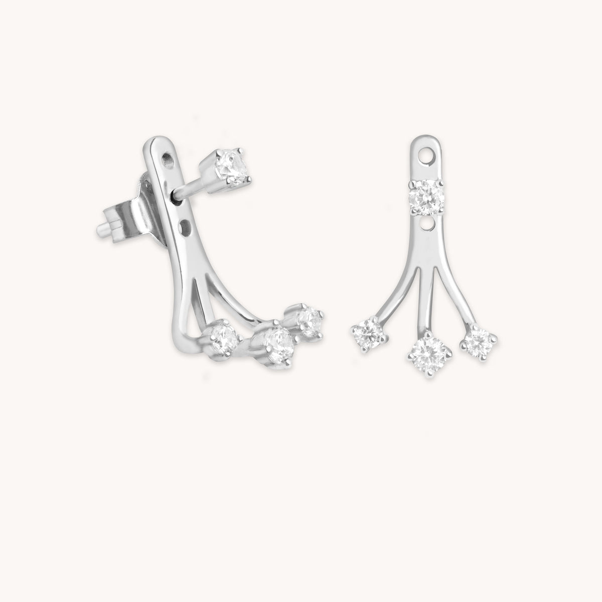 Crystal Ear Jacket in Silver-Astrid & Miyu