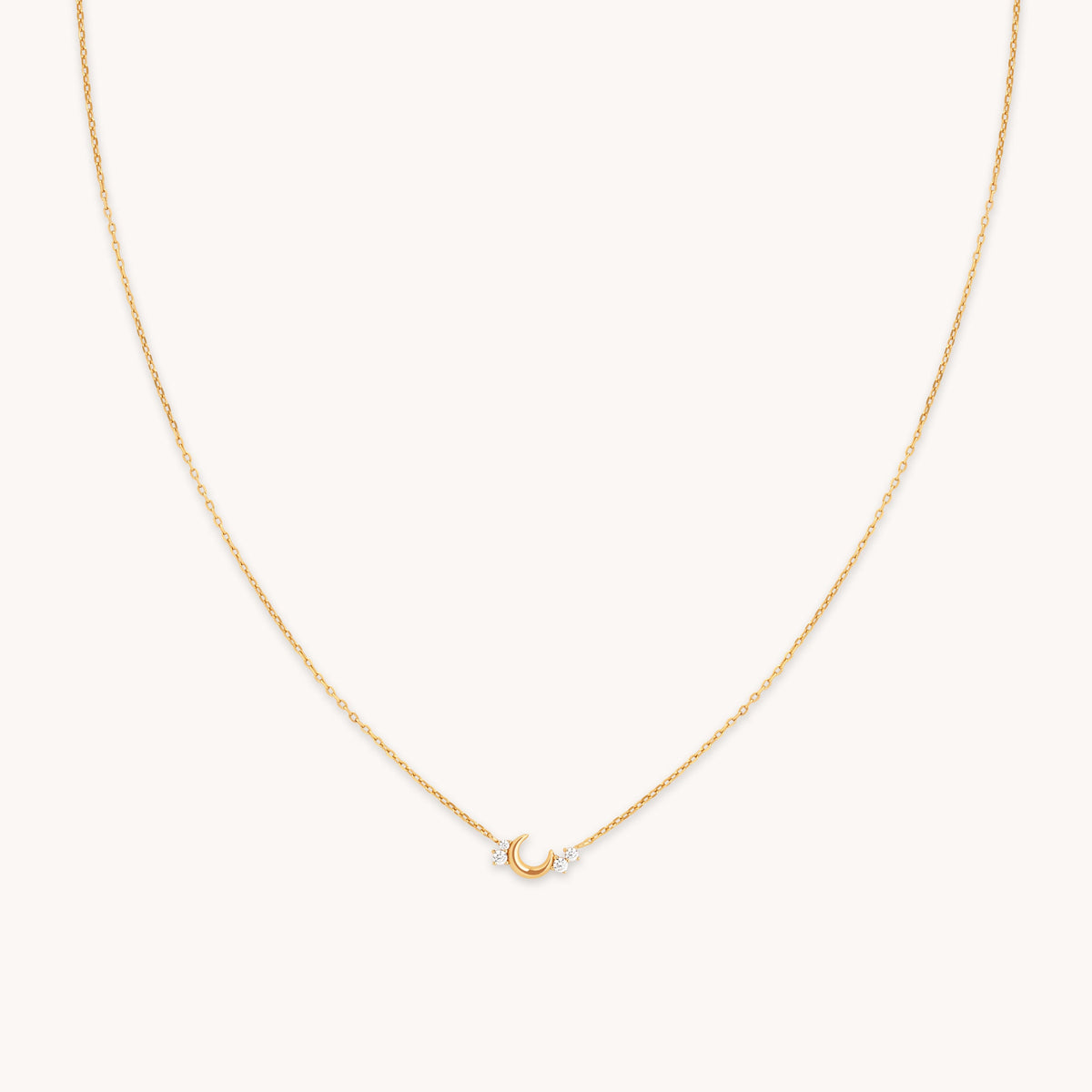 Crescent Moon Pendant Necklace in Gold-Astrid & Miyu