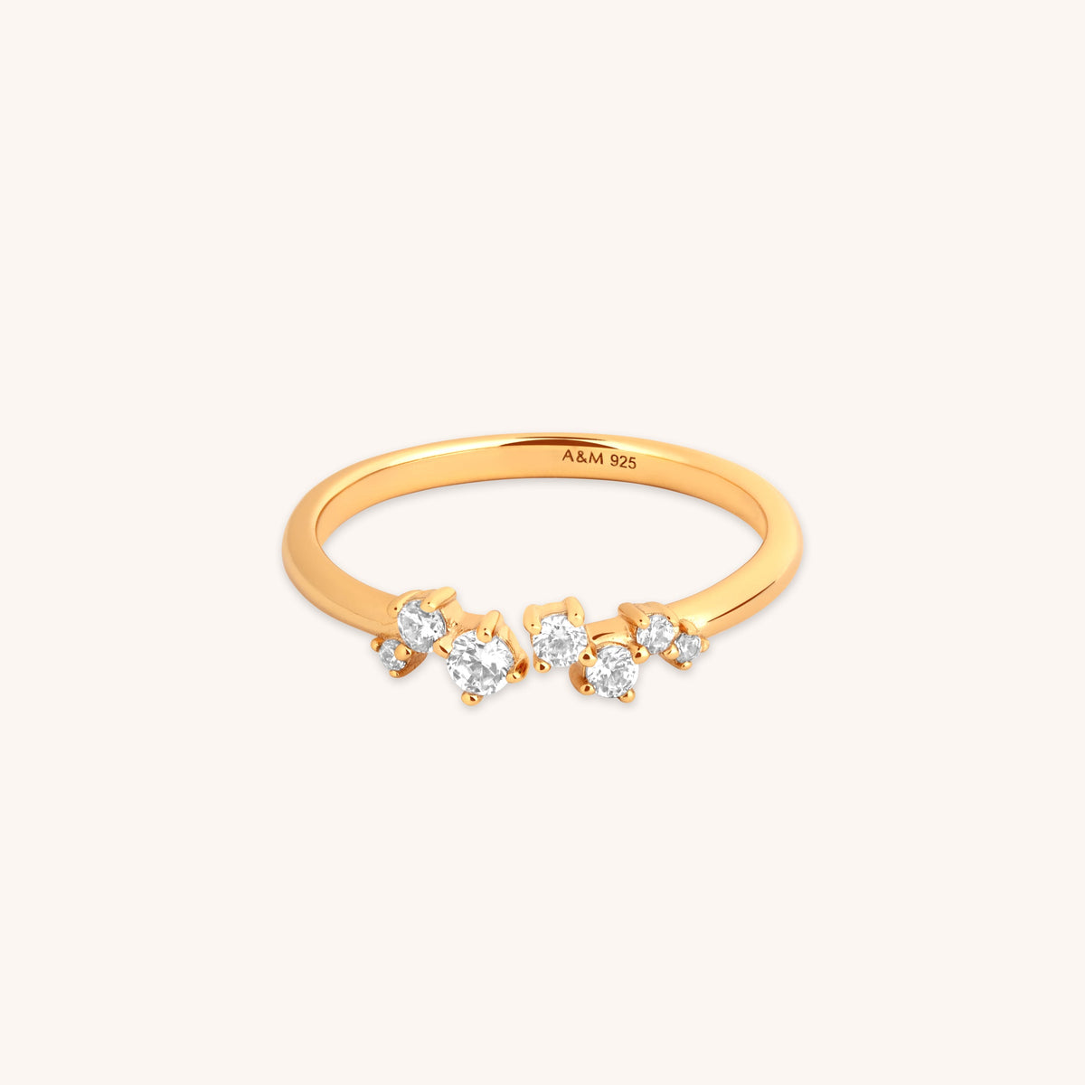 Crystal Trail Open Ring in Gold-Astrid & Miyu