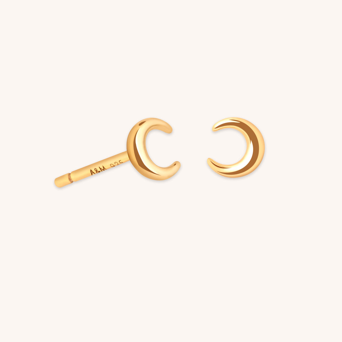 Crescent Moon Studs in Gold-Astrid & Miyu
