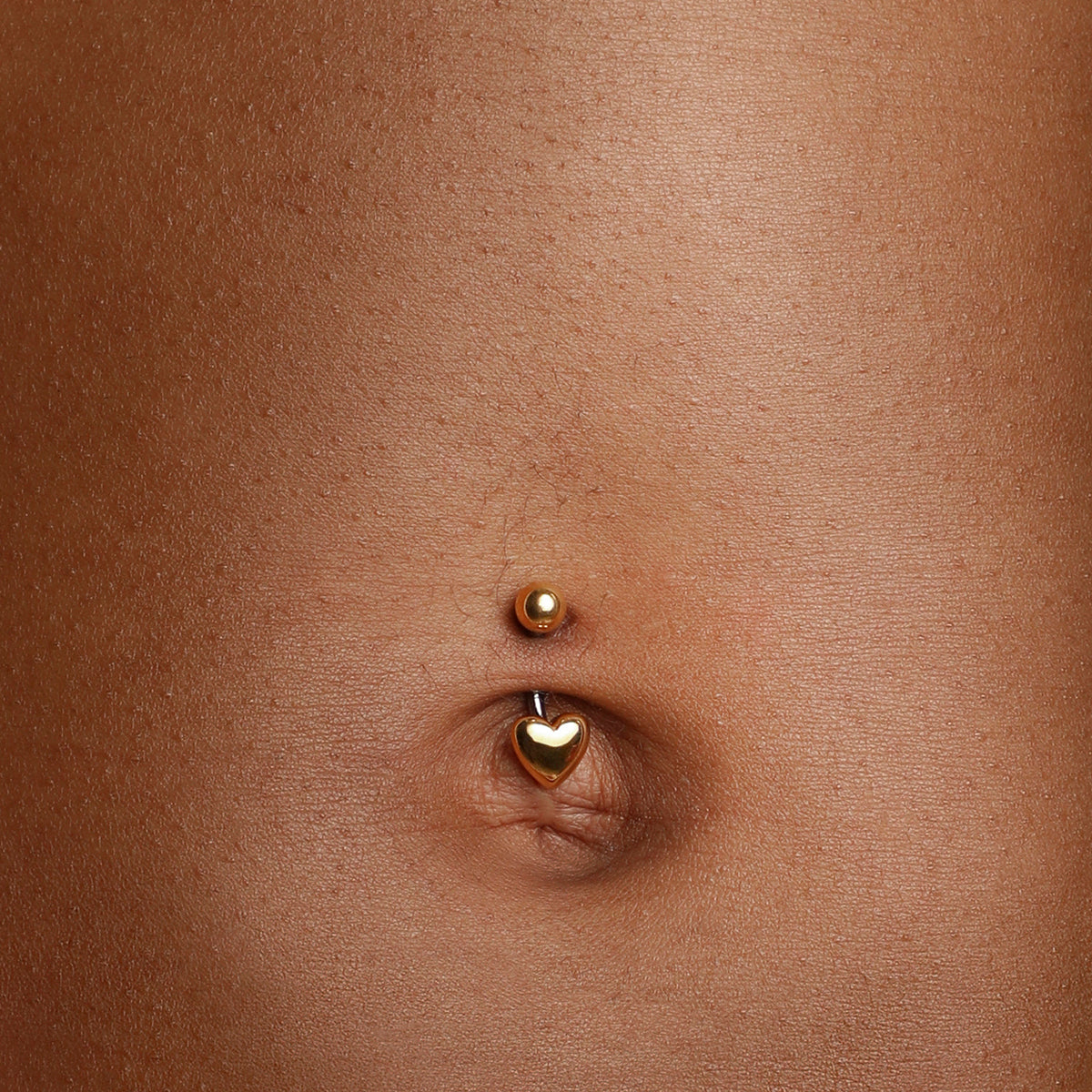 Heart Titanium Belly Bar in Gold-Astrid & Miyu