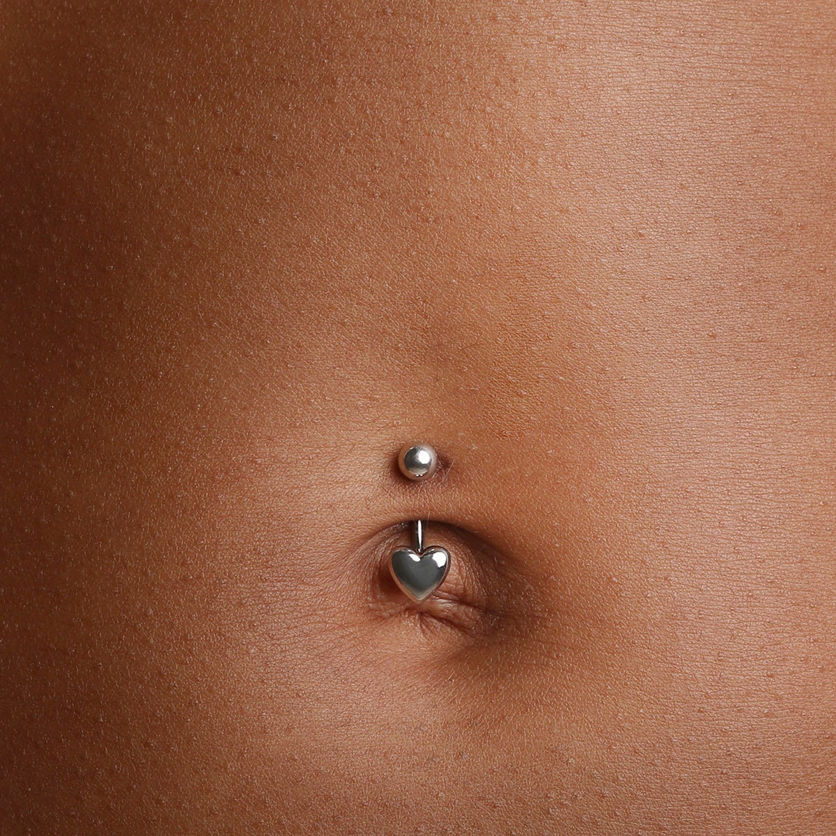 Heart Titanium Belly Bar in Silver-Astrid & Miyu