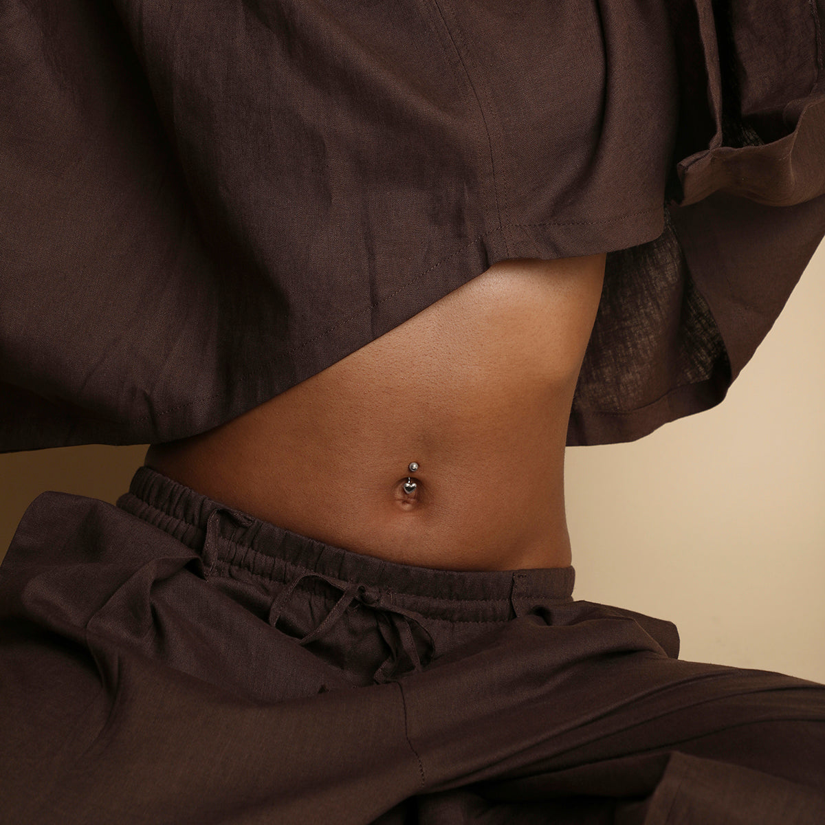 Heart Titanium Belly Bar in Silver-Astrid & Miyu