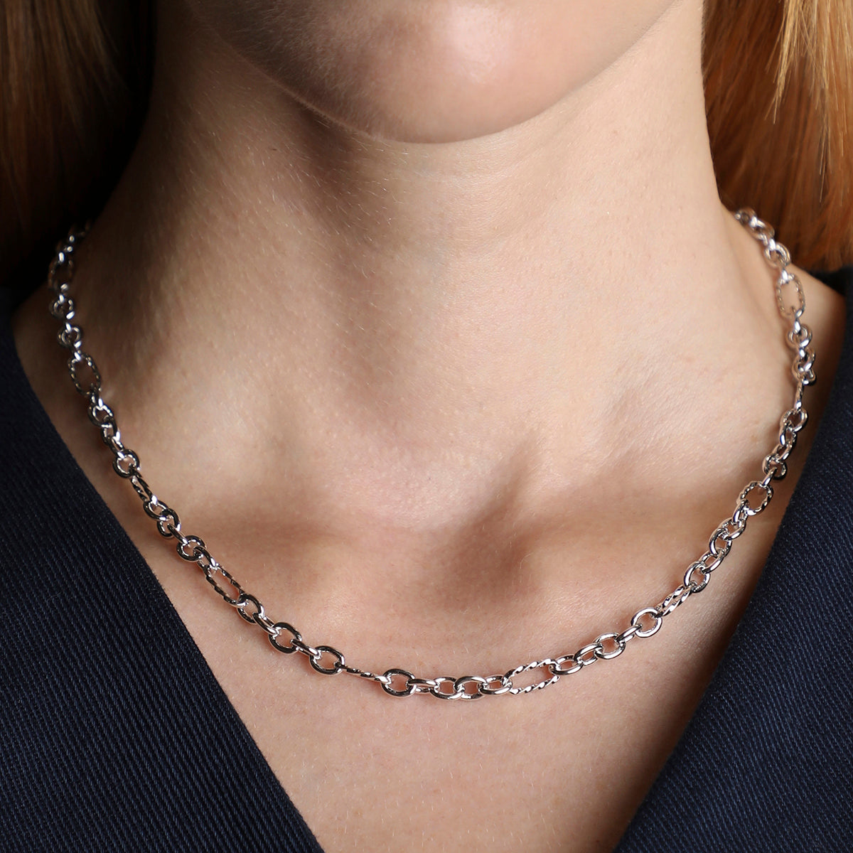Bold Chain Necklace in Silver-Astrid & Miyu