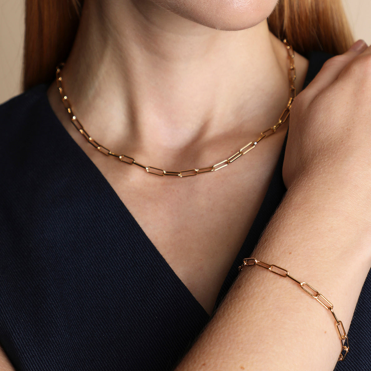Bold Piccadilly Chain Necklace in Gold-Astrid & Miyu