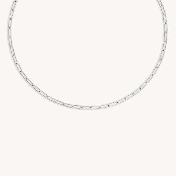 Bold Piccadilly Chain Necklace in Silver-Astrid & Miyu