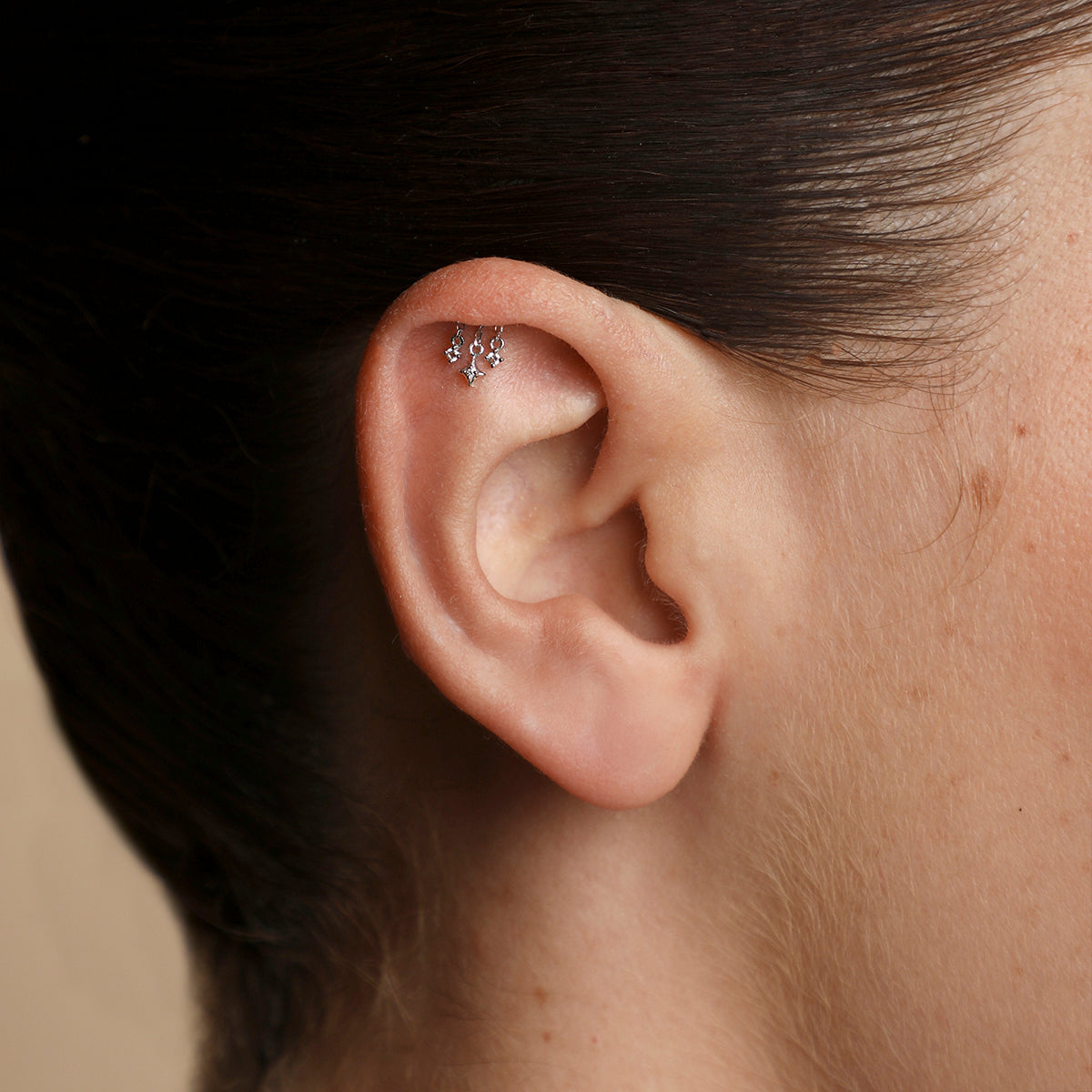 Cosmic Star Multi Charm Hidden Helix in Solid White Gold-Astrid & Miyu