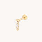 Pear Charm Hidden Helix in Solid Gold-Astrid & Miyu