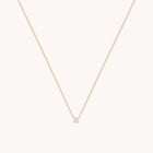 Diamond Solitaire Pendant Necklace in Solid Gold-Astrid & Miyu