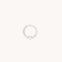 White Topaz Pear Daith Hoop in Solid White Gold-Astrid & Miyu