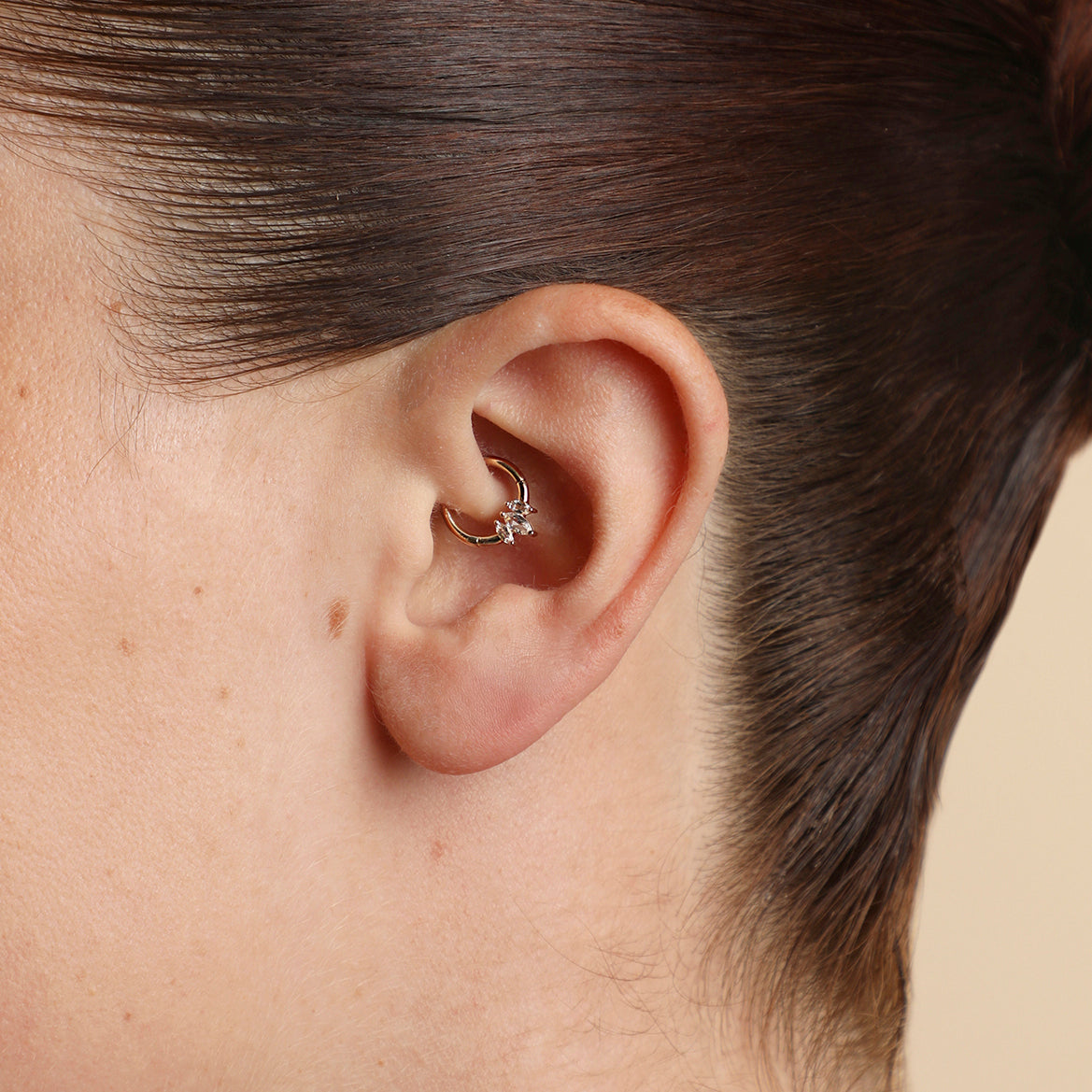 Topaz Marquise Fan Daith Hoop in Solid Gold-Astrid & Miyu