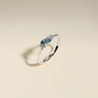 Alexandrite June Birthstone Milestone Ring in Solid White Gold-Astrid & Miyu