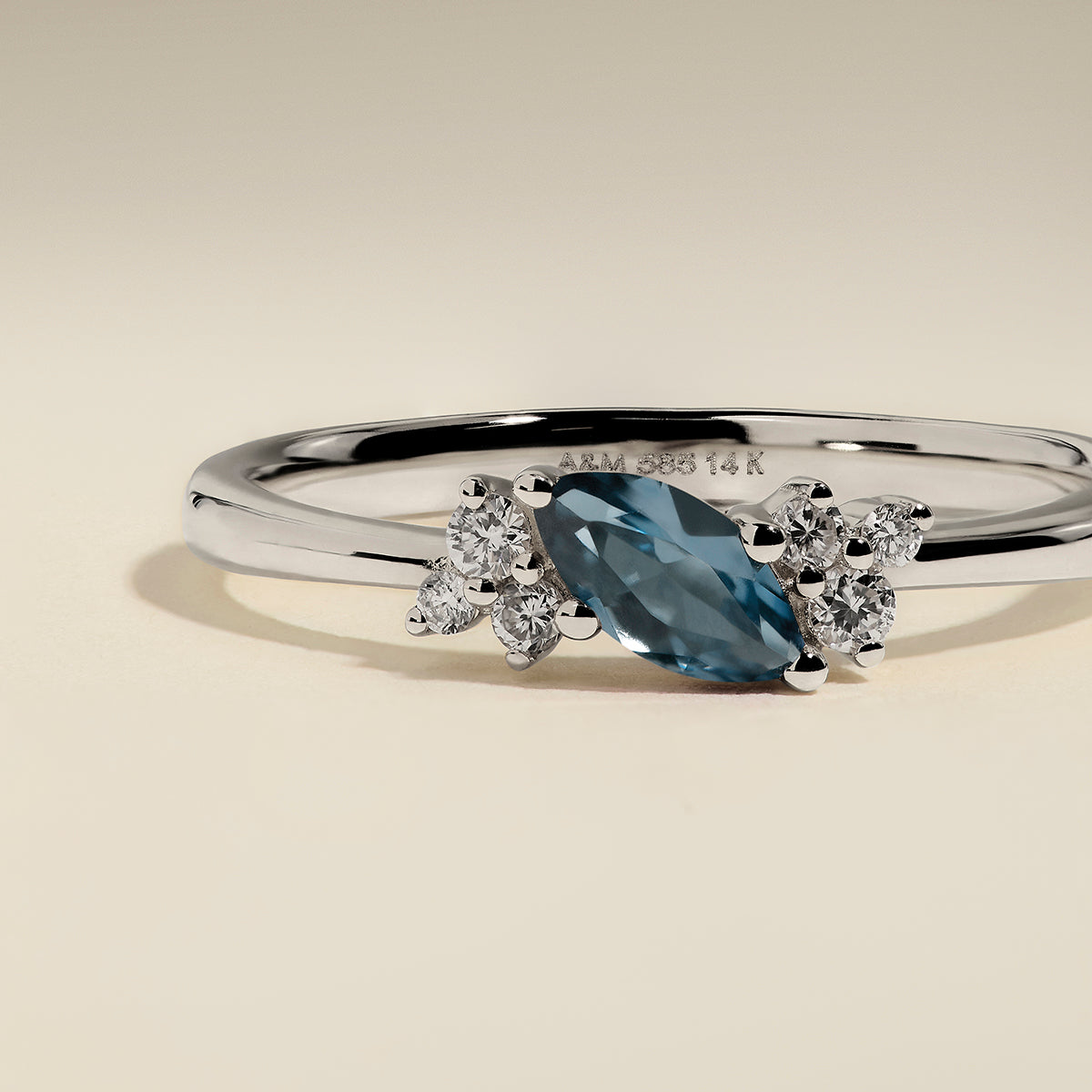 Alexandrite June Birthstone Milestone Ring in Solid White Gold-Astrid & Miyu