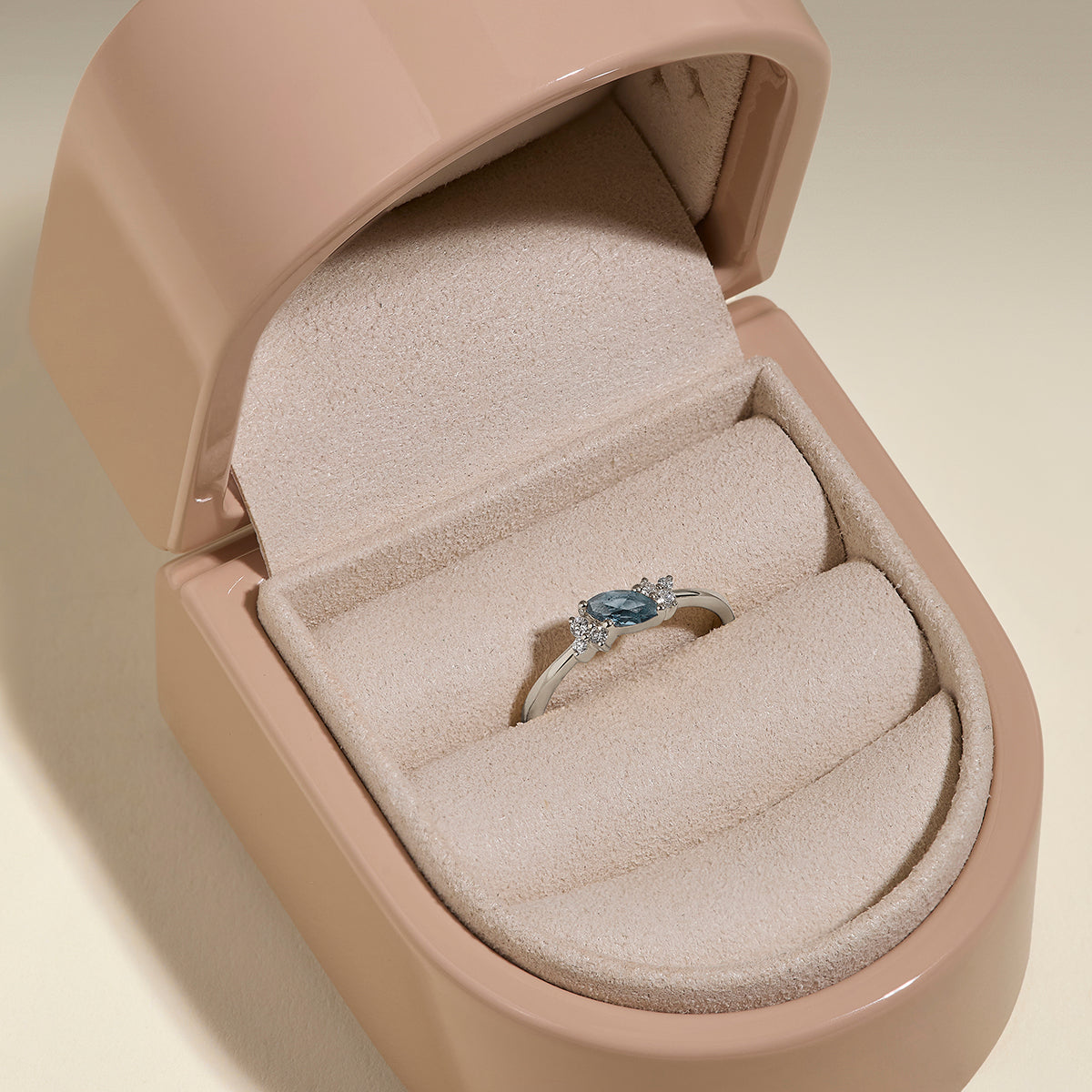 Alexandrite June Birthstone Milestone Ring in Solid White Gold-Astrid & Miyu