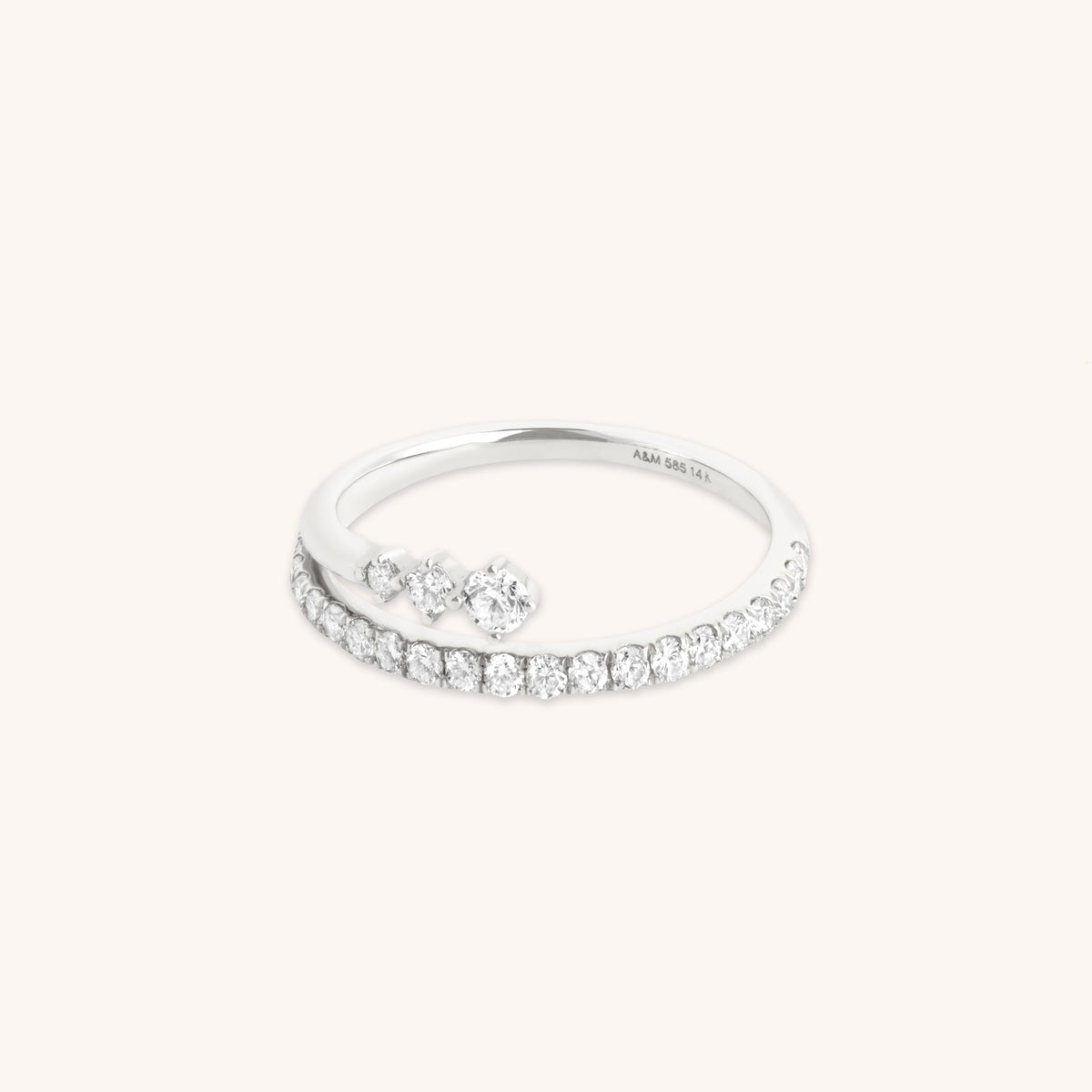 Illusion Diamond Milestone Ring in Solid White Gold-Astrid & Miyu