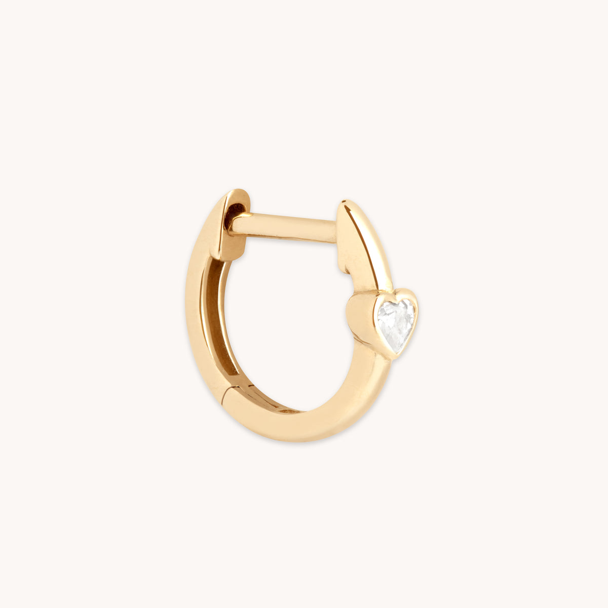 Gold Hoops - Heart Topaz Piercing Hoop in Solid Gold - Piercing Hoops - Astrid & Miyu
