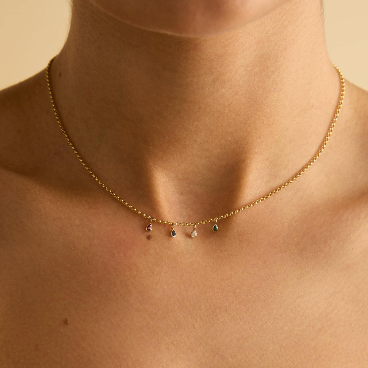 Birthstone Charms - Sapphire Pear Charm 9k Gold - Welding Charm - Astrid & Miyu