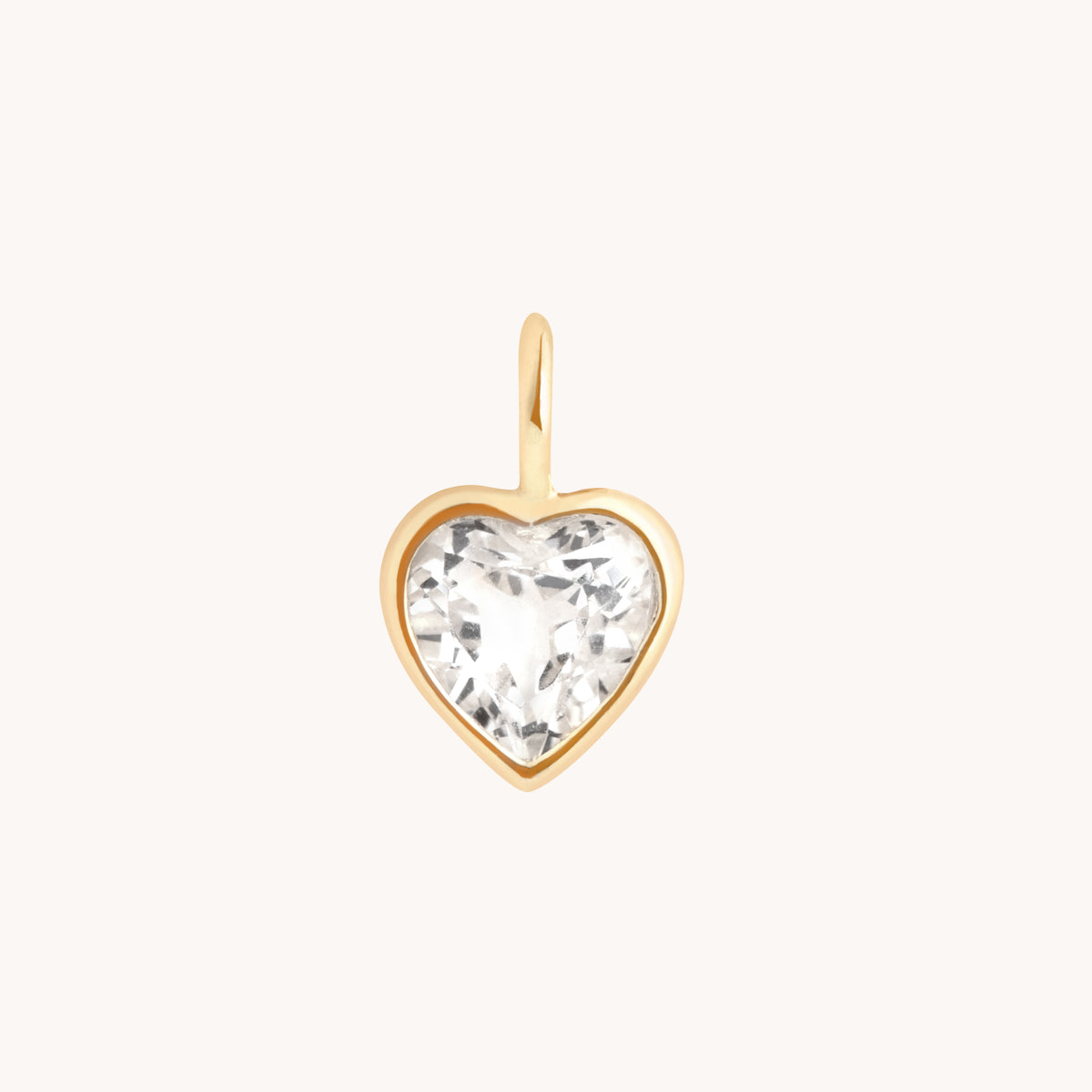 Motif Charms - Heart White Topaz Charm 9k Gold - Welding Charm - Astrid & Miyu