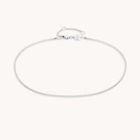 Essential Box Chain Anklet in Silver-Astrid & Miyu