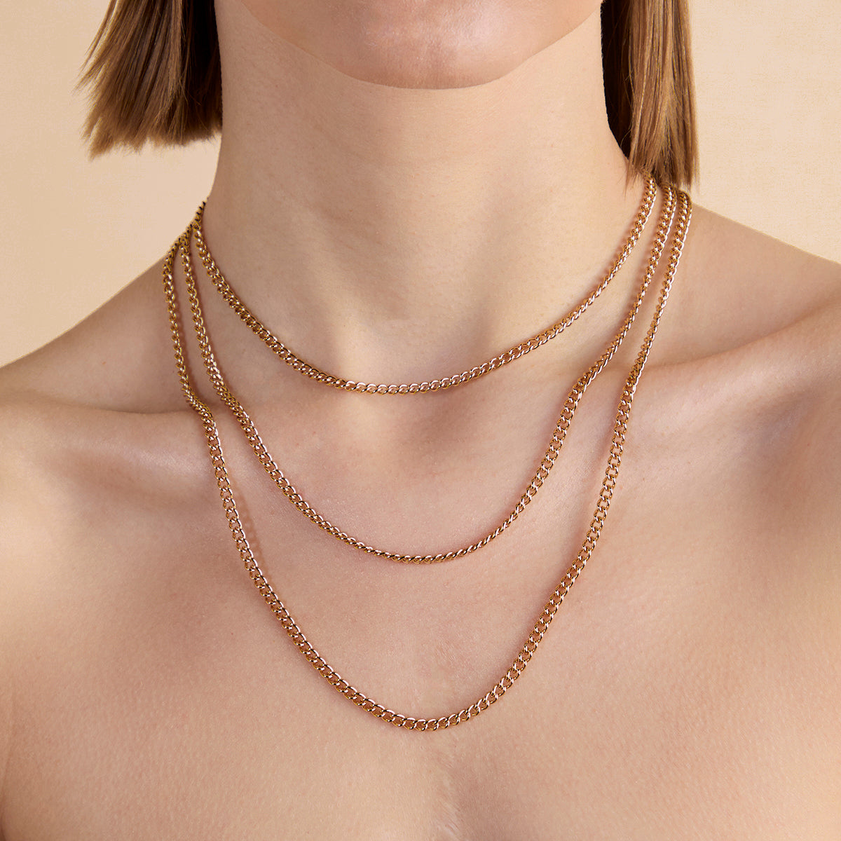 Bold Essential Curb Chain Necklace in Gold-Astrid & Miyu