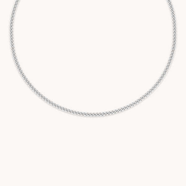 Bold Essential Curb Chain Necklace in Silver-Astrid & Miyu