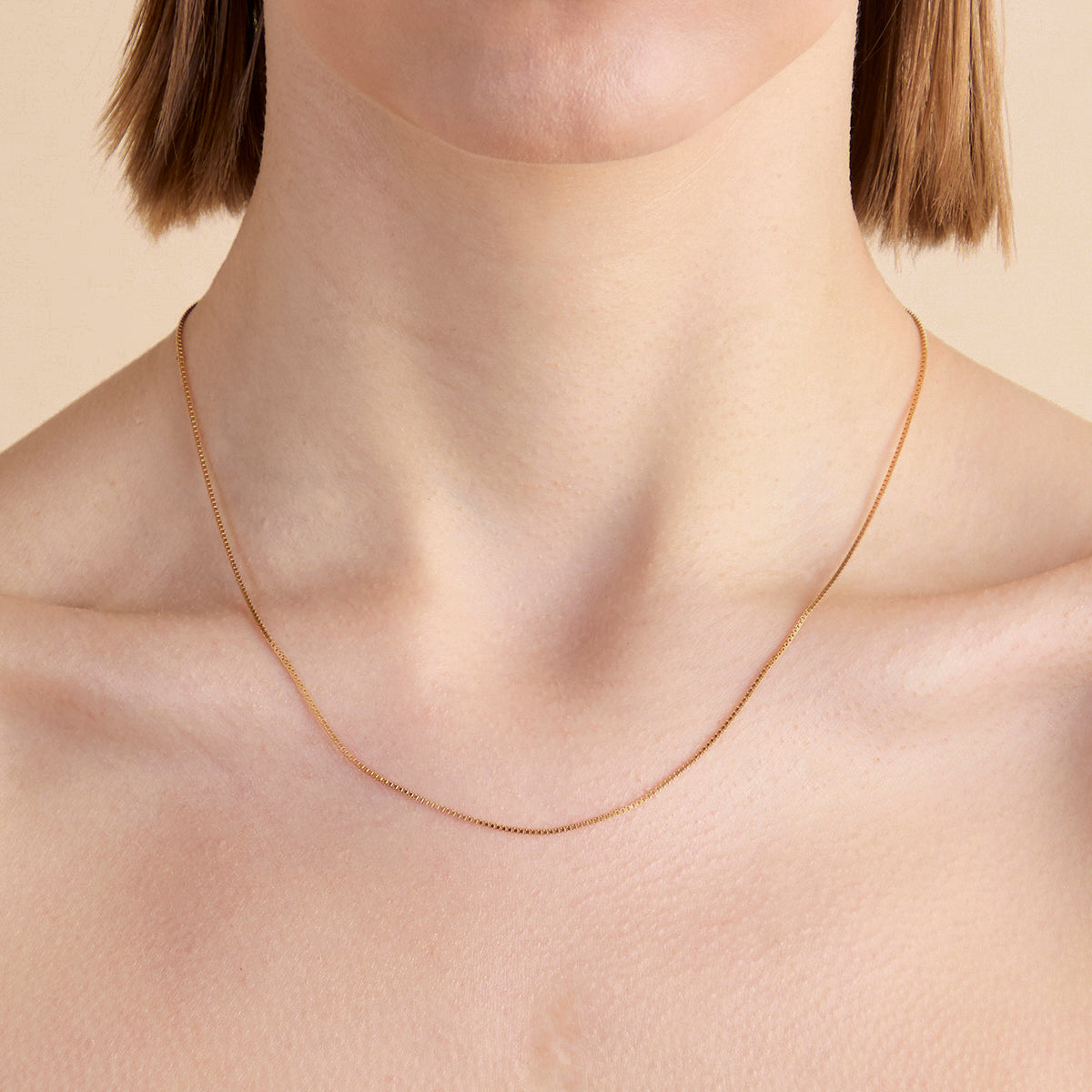 Essential Box Chain Necklace in Gold-Astrid & Miyu