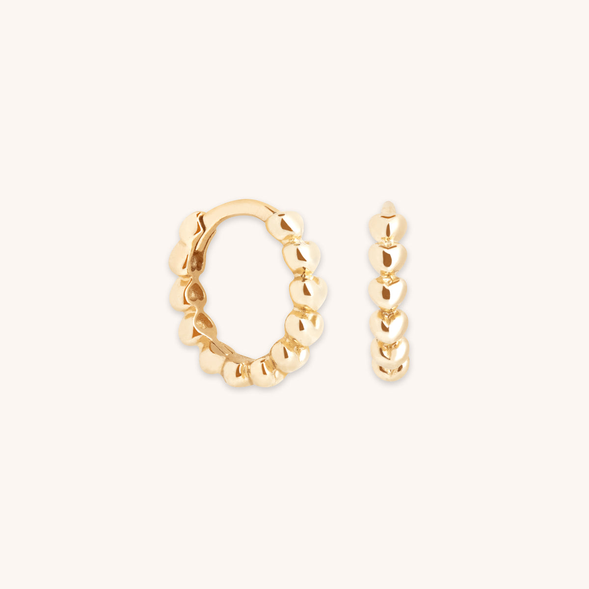 Earrings - Heart Huggies in Solid Gold - Huggies - Astrid & Miyu