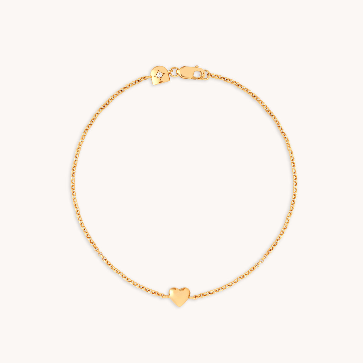 18k Gold Plated Jewellery - Love Heart Charm Bracelet in Gold - Charm Bracelets - Astrid & Miyu