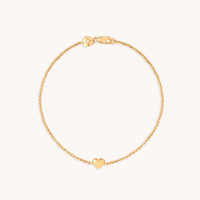 18k Gold Plated Jewellery - Love Heart Charm Bracelet in Gold - Charm Bracelets - Astrid & Miyu