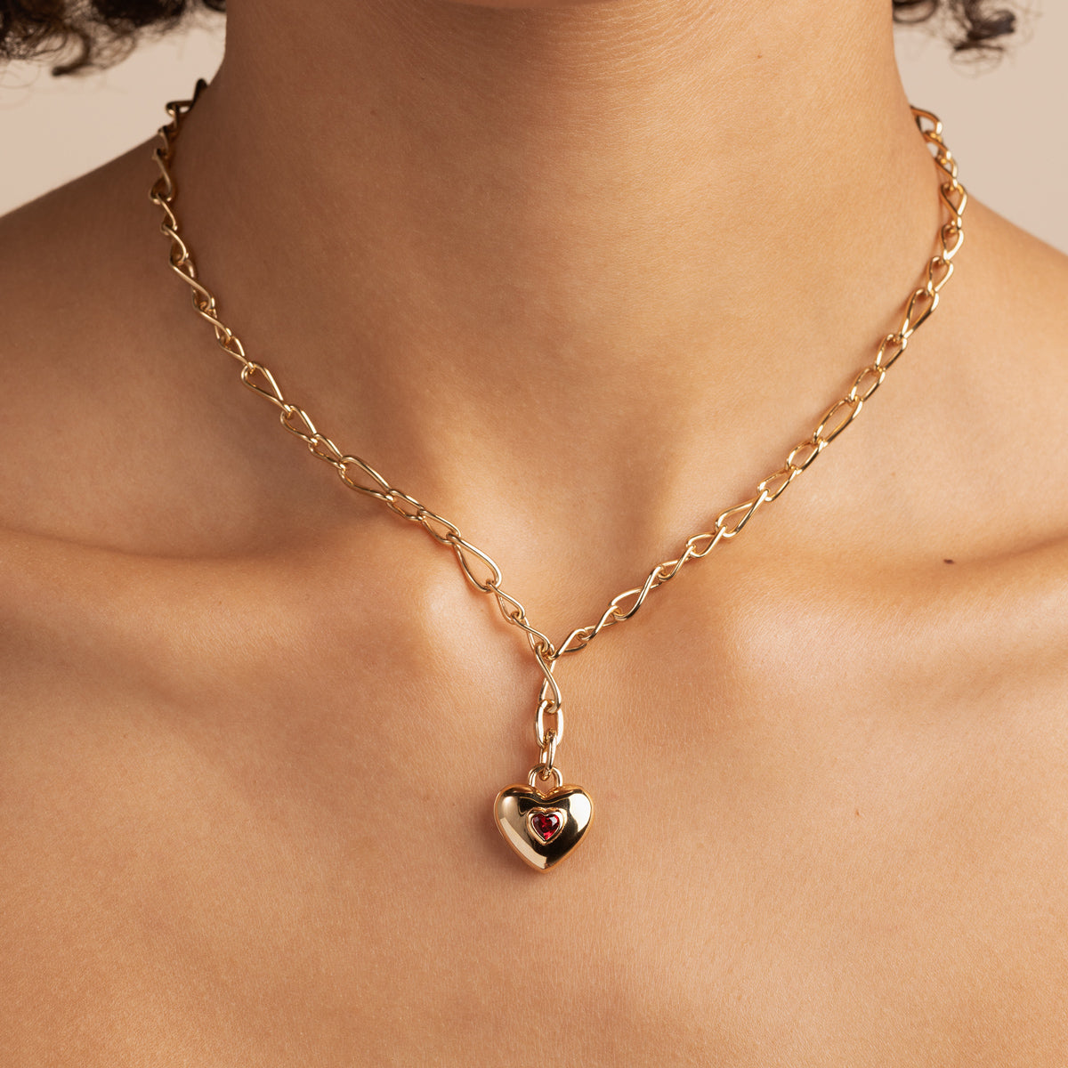 18k Gold Plated Jewellery - Duo Heart Talisman Charm in Gold - Talisman Charm - Astrid & Miyu