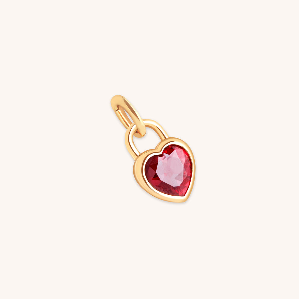 18k Gold Plated Jewellery - Red Heart Talisman Charm in Gold - Talisman Charm - Astrid & Miyu
