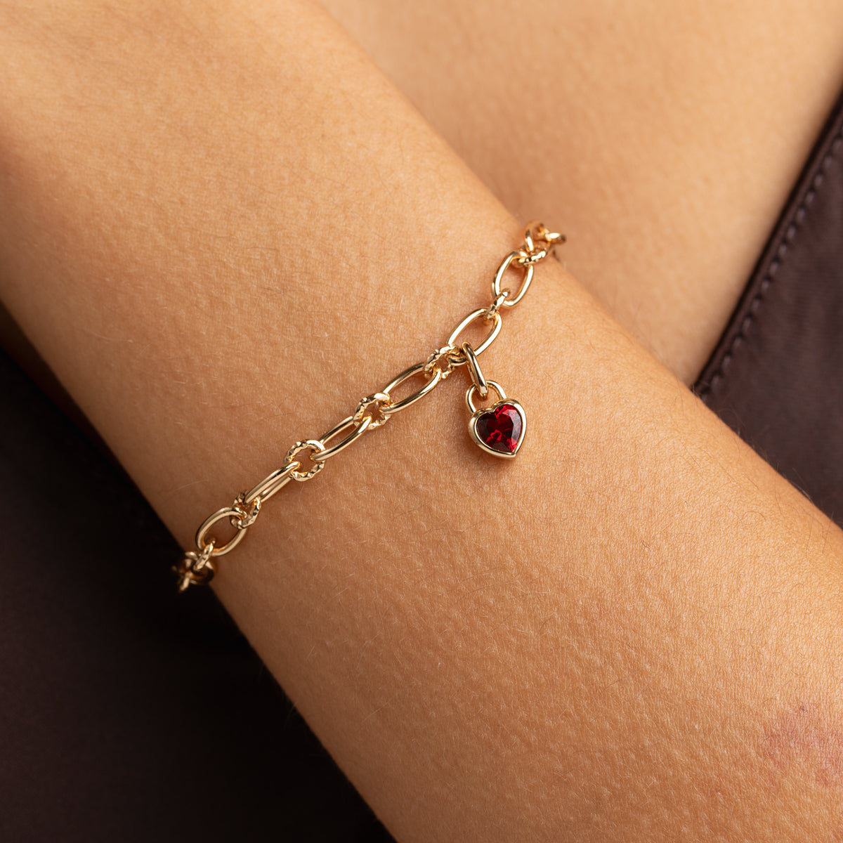18k Gold Plated Jewellery - Red Heart Talisman Charm in Gold - Talisman Charm - Astrid & Miyu