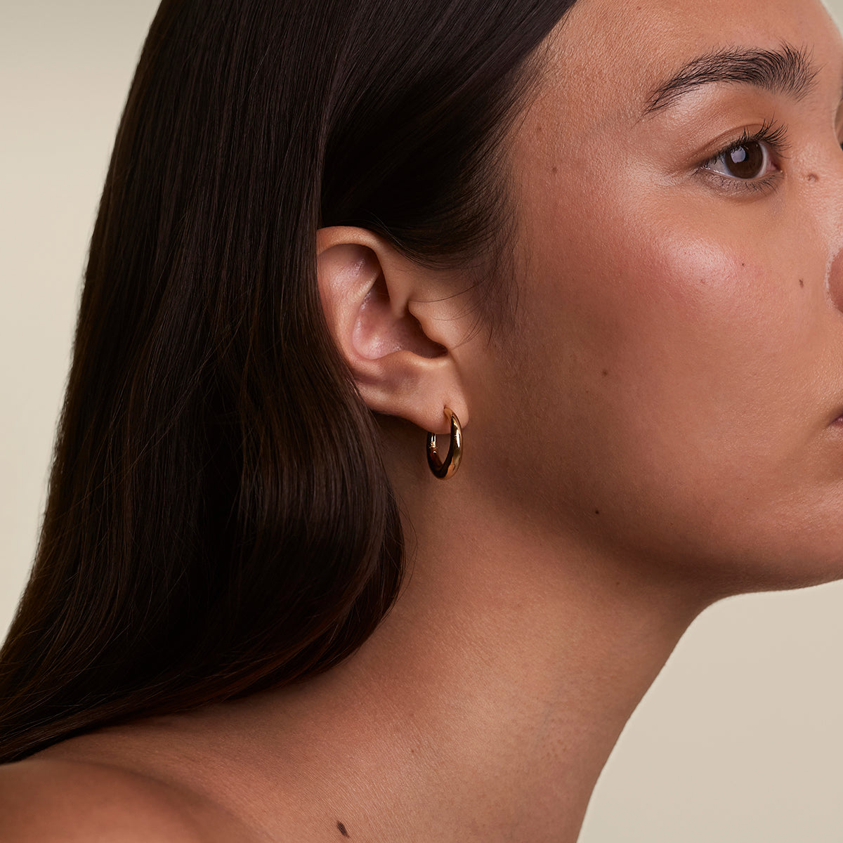 Dome Medium Hoops in Gold-Astrid & Miyu