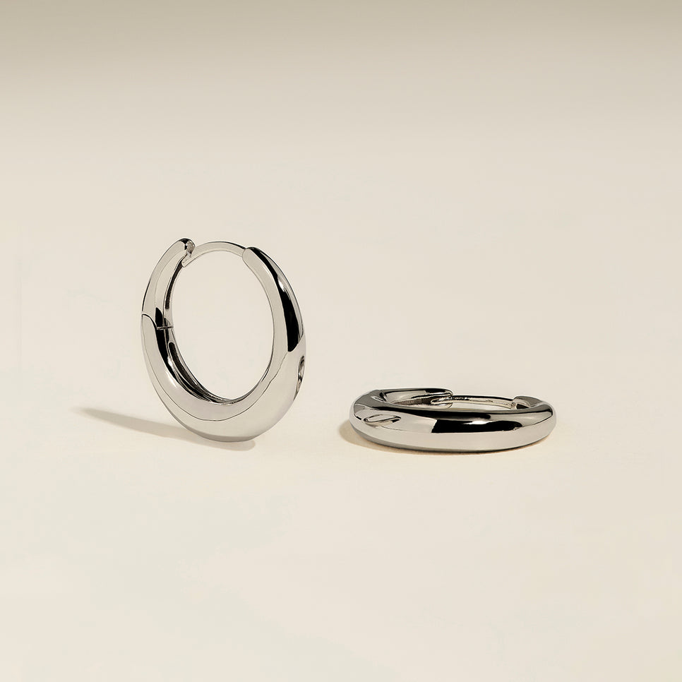 Dome Medium Hoops in Silver-Astrid & Miyu